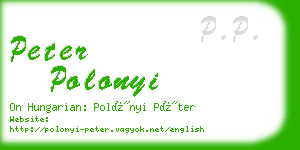 peter polonyi business card